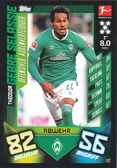 Theodor Gebre Selassie Werder Bremen 2019/20 Topps MA Bundesliga Attacking Fullback #472